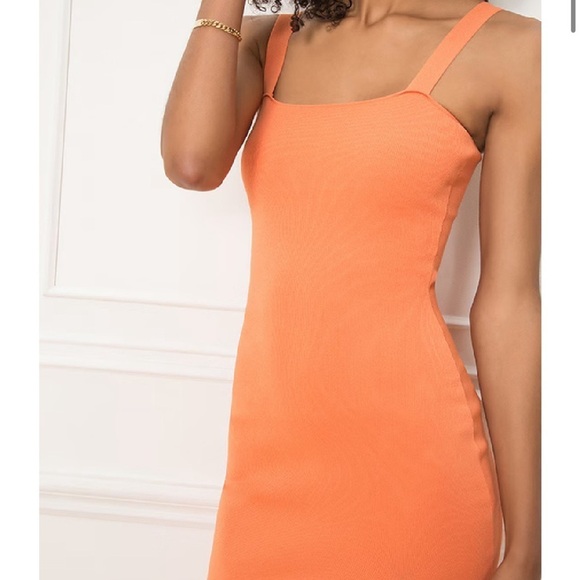 Super Down Revolve Zoe Square Neck Dress in Orange size S - Picture 7 of 10